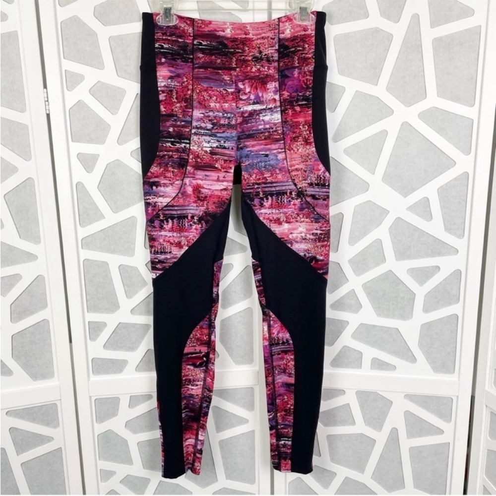 Lululemon Sweat & Repeat Black Dahliascape Multi Everlux Leggings